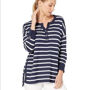 LILLY PULITZER Faraway Coolmax Sweater In True Navy Moonlight Stripe S